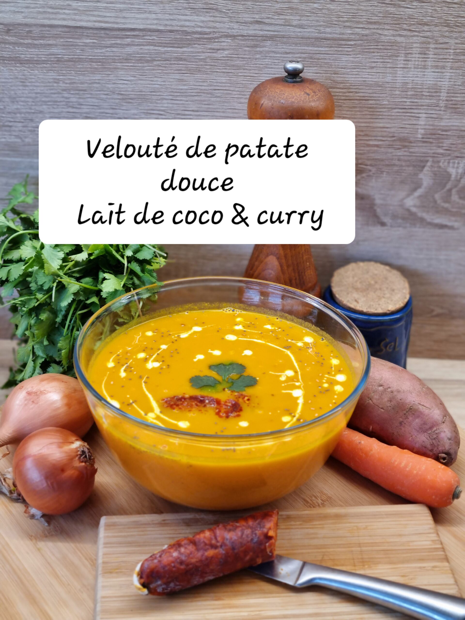 Veloute patate douce coco curry